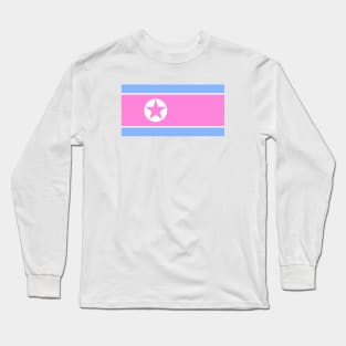 North Korea Flag Baby Pink Long Sleeve T-Shirt